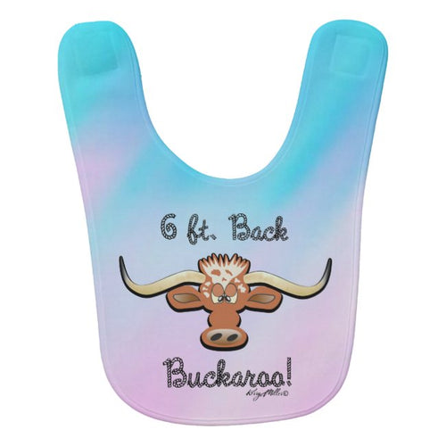 6 Ft. Back Buckaroo, Longhorn Steer - Baby Bib