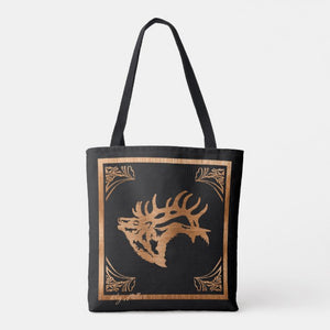 Bull Elk Silhouette - Tote Bag