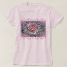 Load image into Gallery viewer, Pink Rose &amp; Floral Border - Women&#39;s T-Shirt