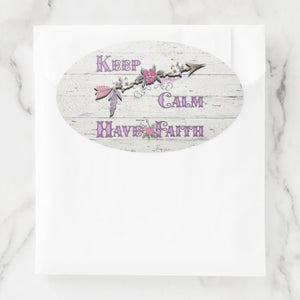 Keep Calm Have Faith - Oval Sticker