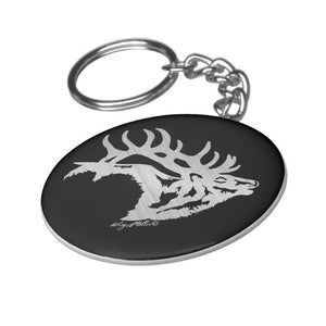 Bull Elk Silhouette - Keychain