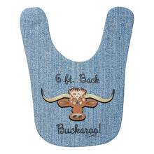 Load image into Gallery viewer, 6 Ft. Back Buckaroo, Longhorn Steer - Baby Bib |