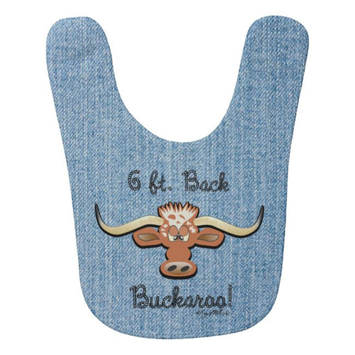 6 Ft. Back Buckaroo, Longhorn Steer - Baby Bib |