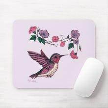 Load image into Gallery viewer, Hummingbird &amp; Flowers - Mouse Pad