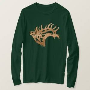 Bull Elk Silhouette - Long Sleeve T-Shirt