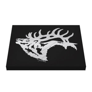 Bull Elk Silhouette - Canvas Print