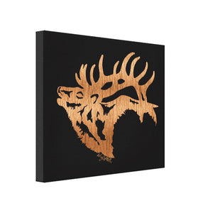 Bull Elk Silhouette - Canvas Print