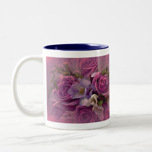 Pink Roses - Two-Tone Coffee Mug