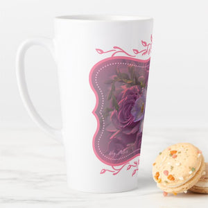 Pink And Purple Roses - Latte Mug