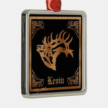 Load image into Gallery viewer, Bull Elk Silhouette - Metal Ornament