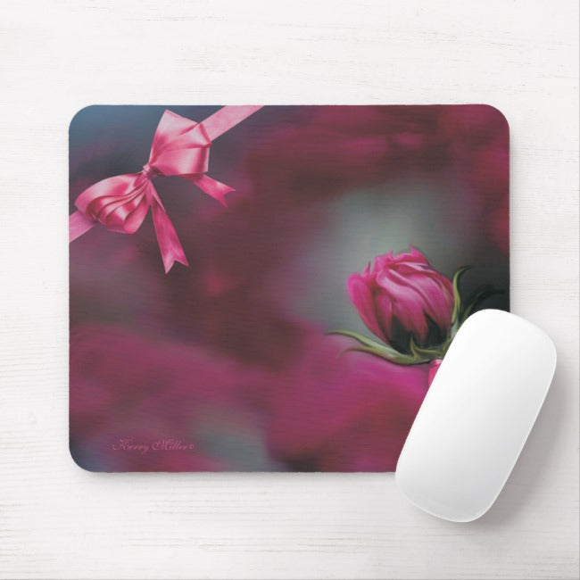 Pink Rosebud - Mouse Pad