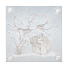 Load image into Gallery viewer, Bunny &amp; Snow Birds - Glass Coaster