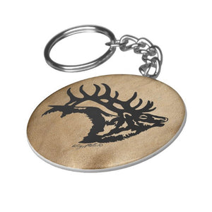 Bull Elk Silhouette - Keychain