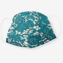 Load image into Gallery viewer, Teal Floral Embroidery - Cloth Face Mask