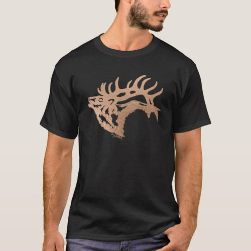 Bull Elk Silhouette - T-Shirt