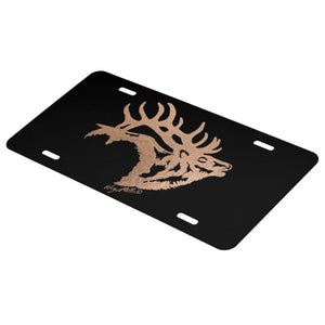 Bull Elk Silhouette - License Plate