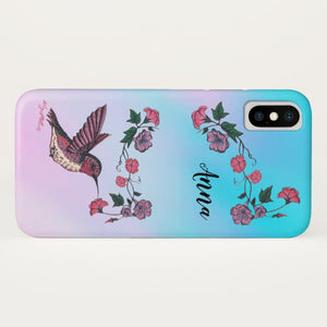 Hummingbird & Flowers - Case-Mate iPhone Case