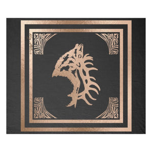 Bull Elk Silhouette - Fleece Blanket