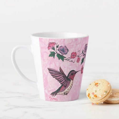 Hummingbird & Flowers - Latte Mug