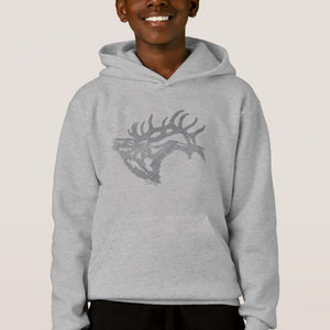 Bull Elk Silhouette - Kid's Hoodie Sweatshirt