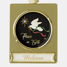 Load image into Gallery viewer, White Dove - Gold Plated Banner Ornament