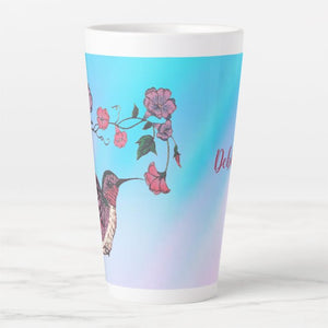 Hummingbird & Flowers - Latte Mug