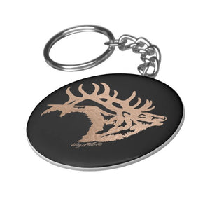 Bull Elk Silhouette - Keychain