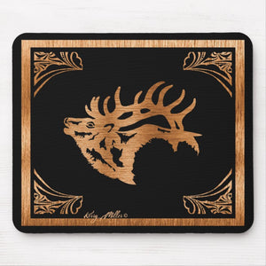 Bull Elk Silhouette - Mouse Pad