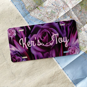 Purple And Pink Roses - License Plate