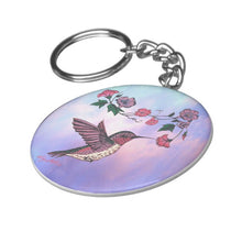 Load image into Gallery viewer, Hummingbird and Flowers - Keychain