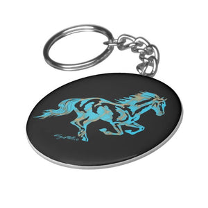 Turquoise Horse Silhouette - Keychain