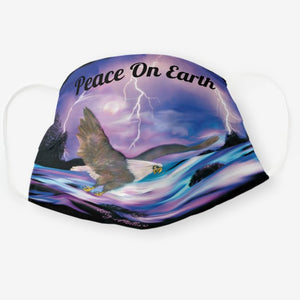 Peace On Earth & Bald Eagle - Cloth Face Mask