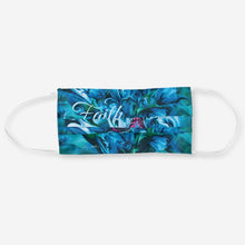 Load image into Gallery viewer, Blue Flowers &amp; Pink Butterfly - Cloth Face Mask