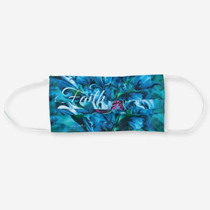 Blue Flowers & Pink Butterfly - Cloth Face Mask