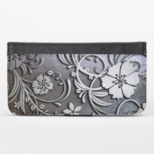 Silver Floral - iPhone Wallet Case