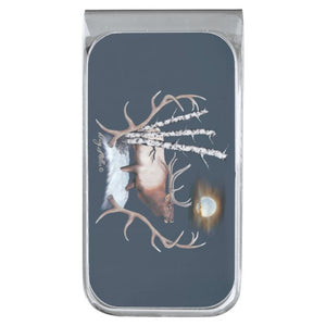 Bull Elk - Silver Finish Money Clip