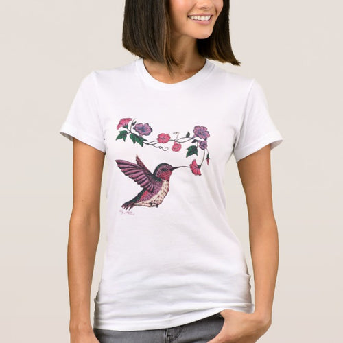 Hummingbird & Flowers - Women's T-Shirt