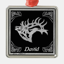 Load image into Gallery viewer, Bull Elk Silhouette - Metal Ornament