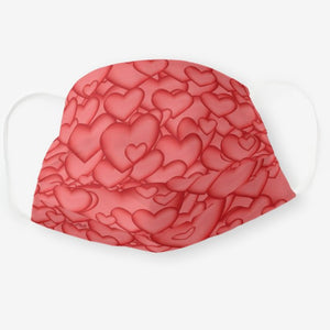 Hearts On Pink Background - Cloth Face Mask