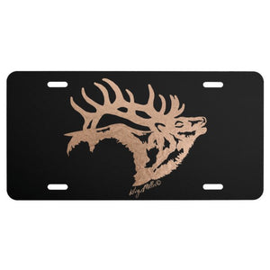 Bull Elk Silhouette - License Plate